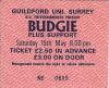 Budgie 1982 Guildford ticket