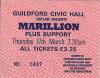 Marillion 1983 Guildford ticket