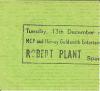 Robert Plant 1983 Hammersmith ticket rear