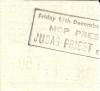Judas Priest 1983 Hammersmith ticket rear