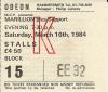 Marillion 1984 Hammersmith ticket