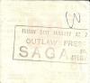 Saga 1986 Hammersmith ticket rear