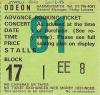 Status Quo 1986 Hammersmith ticket front