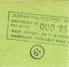 Status Quo 1986 Hammersmith ticket rear
