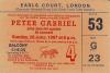 Peter Gabriel 1987 Earls Court ticket
