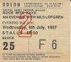 Nils Lofgren 1987 Hammersmith ticket