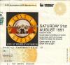 Guns N' Roses 1991 Wembley ticket