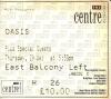 Oasis 1994 Brighton ticket