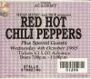 Red Hot Chili Peppers 1995 Brixton ticket