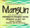 Mansun 1997 Portsmouth ticket