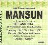 Mansun 1997 Astoria ticket