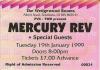 Mercury Rev 1999 Portsmouth ticket