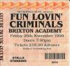 Fun Lovin' Criminals 1999 Brixton ticket