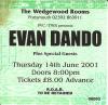 Evan Dando 2001 Portsmouth ticket