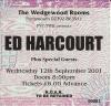 Ed Harcourt 2001 Portsmouth ticket