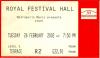 Jewel 2002 Royal Festival Hall ticket