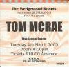 Tom McRae 2003 Portsmouth ticket