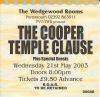 Cooper Temple Clause 2003 Portsmouth ticket