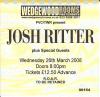 Josh Ritter 2008 Portsmouth ticket