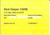 Nick Harper 2009 Aldershot ticket