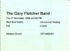 Gary Fletcher Band 2009 Aldershot ticket