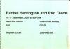 Rachel Harrington & Rod Clements 2010 Aldershot ticket
