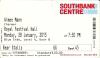 Aimee Mann 2013 Royal Festival Hall ticket