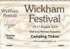 Wickham Festival 2014 camping ticket