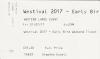 Summer Westival 2017 weekend ticket