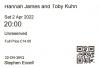 Hannah James & Toby Kuhn 2022 Aldershot ticket